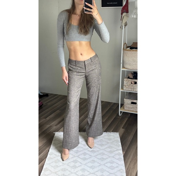 0130. The Limited Tweed Wide Leg Pants Trousers Brown Career Business Casual - Picture 1 of 6